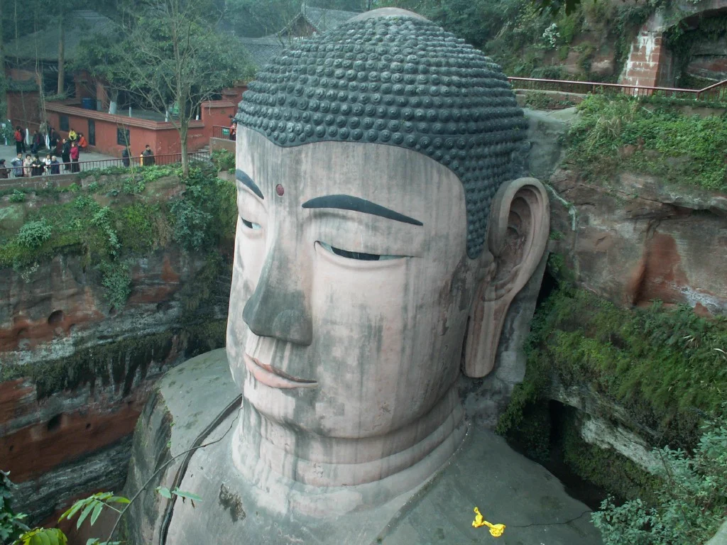 Leshan Giant Buddha carved into the cliff face