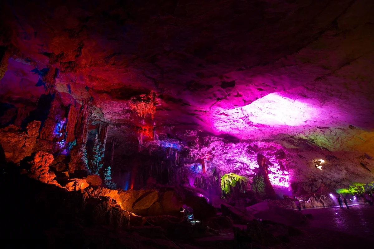 Reed Flute Cave colorful limestone formations
