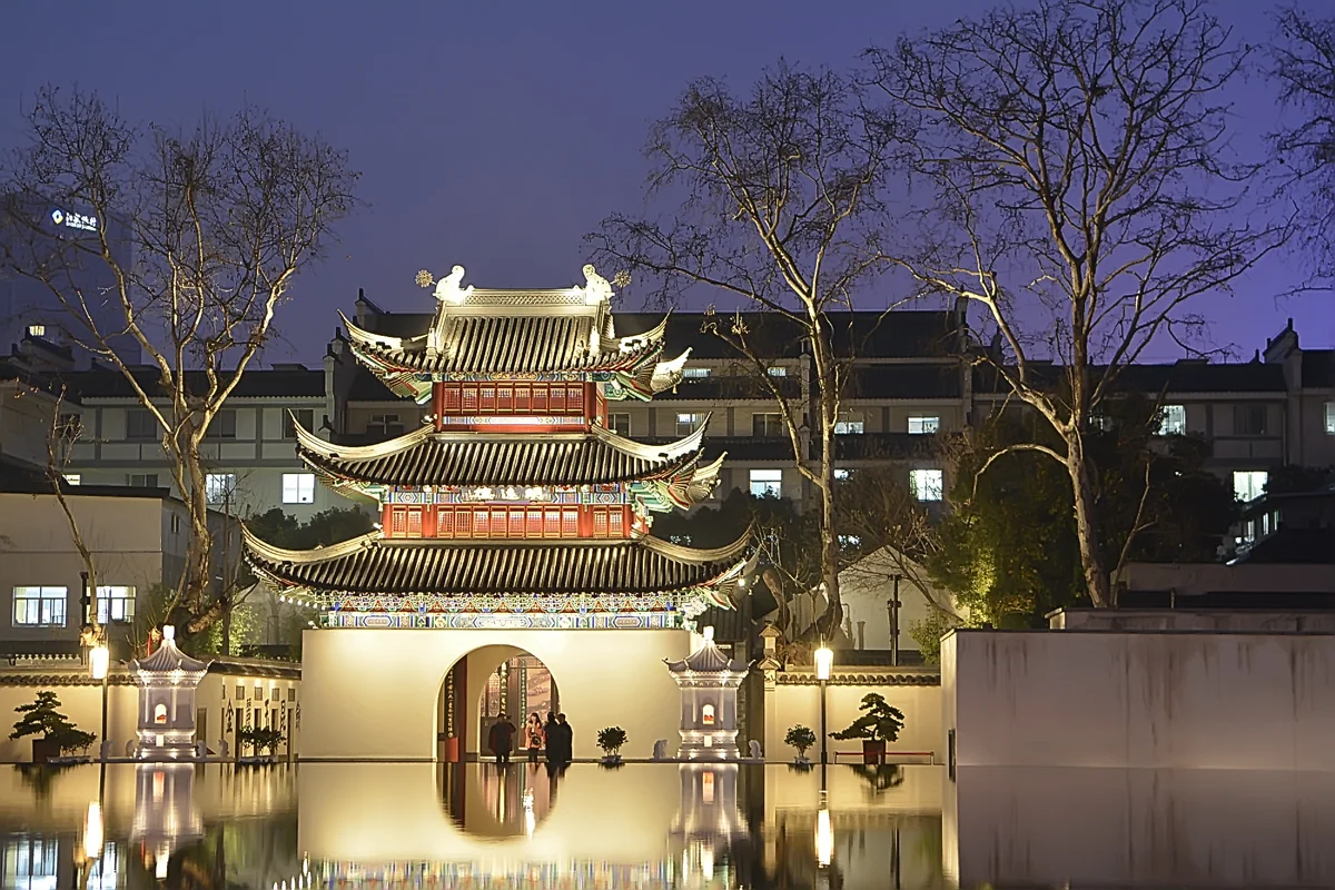 Confucius Temple courtyard with traditional Chinese architecture and scholarly atmosphere