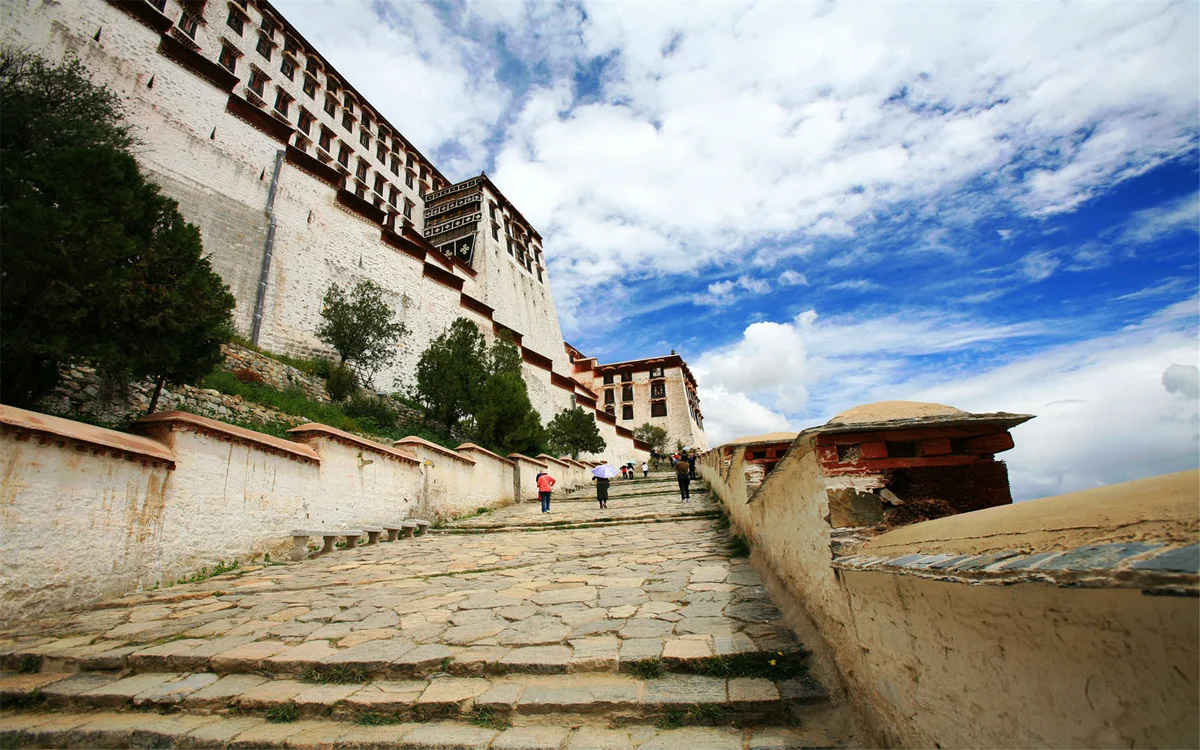 The golden roof of the Potala catches the last light of a Tibetan sunset