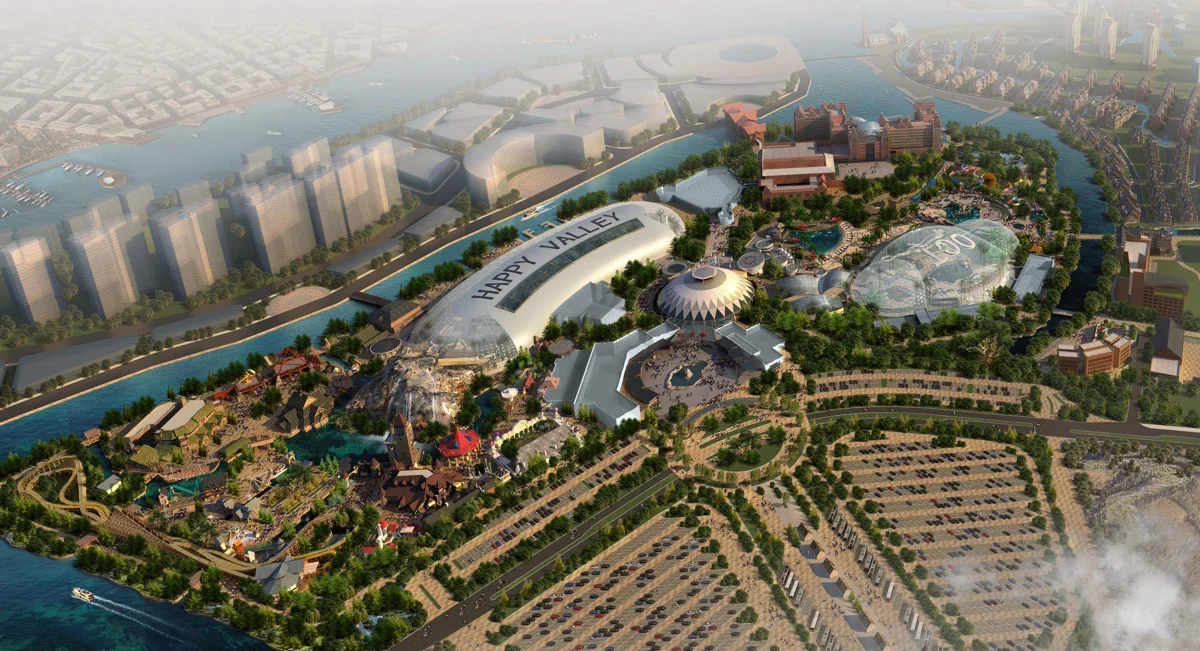 Happy Valley theme park roller coaster