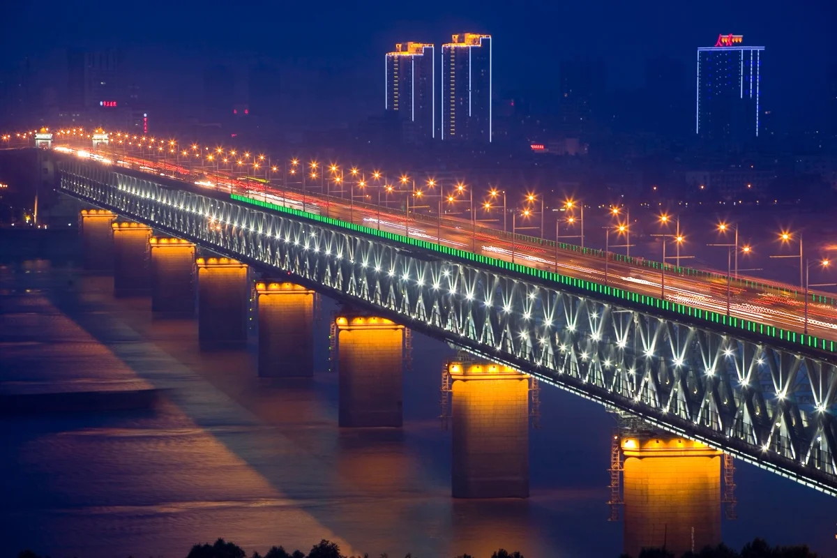 The Yangtze River Bridge at sunset